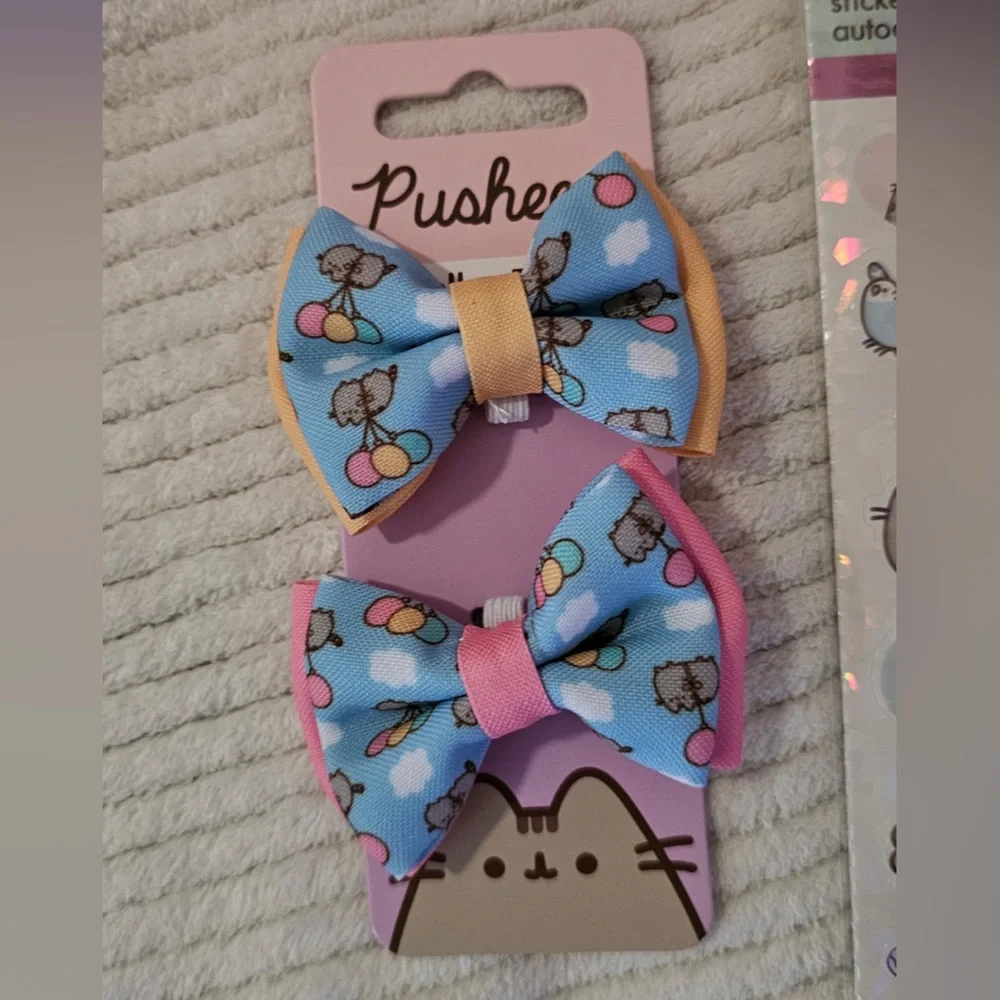 Pusheen Gift Set w/Harness & Leash Set, Bows, Figurine, Treat Jar, More